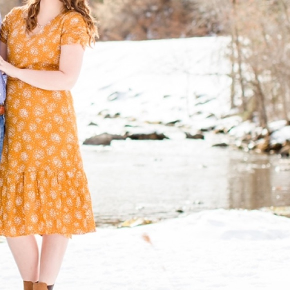 Brown midi dress